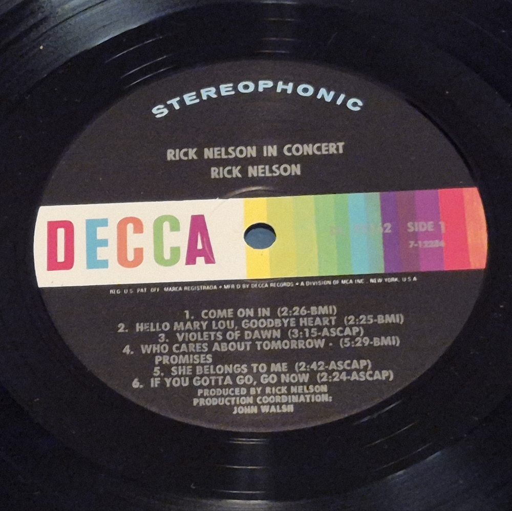Rick Nelson In Concert Vinyl Record - Picture 6 of 8